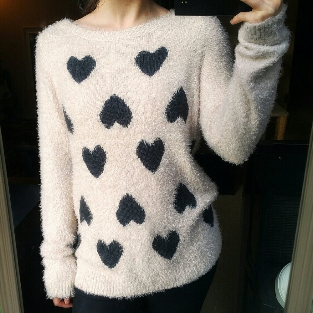 Lauren Conrad Soft Hearts Knit Sweater